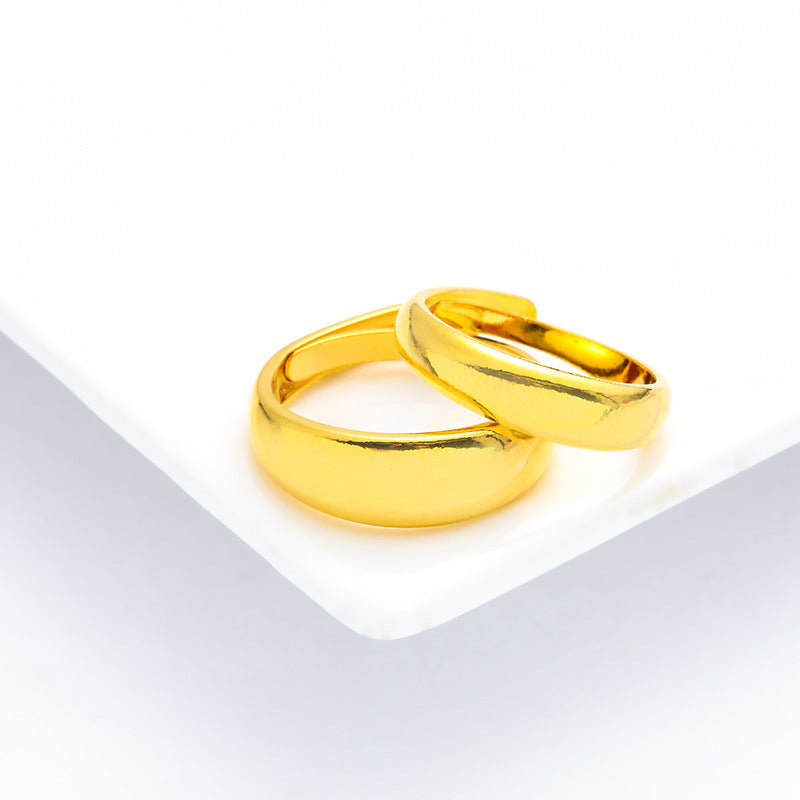 Women's & Men's Thickened Glossy Couple Fashion Simple Imitation Ring MegaBDM