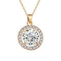 Women's Korean Style Couple Round Zircon Neck Versatile Pendants - Champagne Gold White MegaBDM