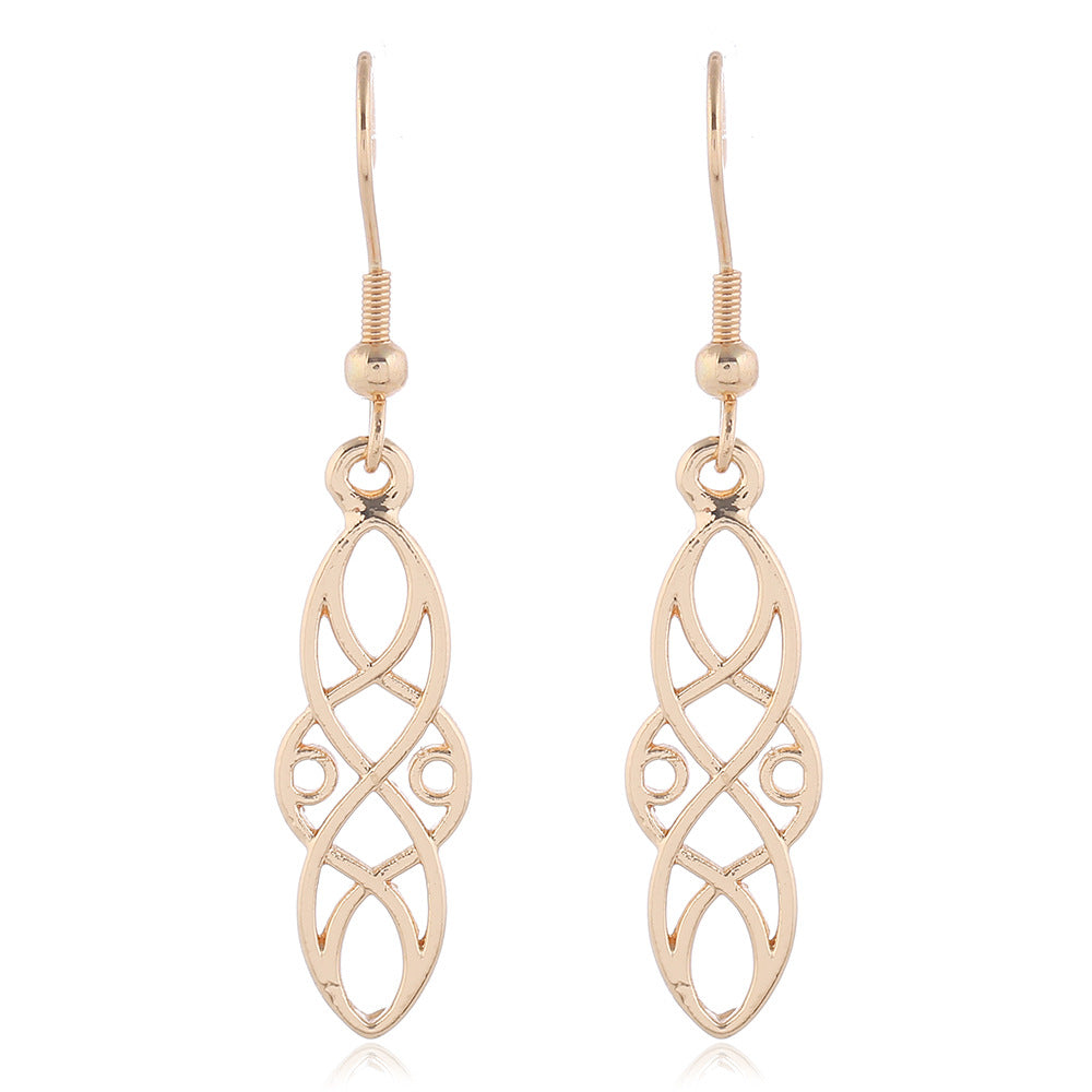 Fashion Court Vintage Alloy Round Roman Earrings - Style 2 Gold MegaBDM
