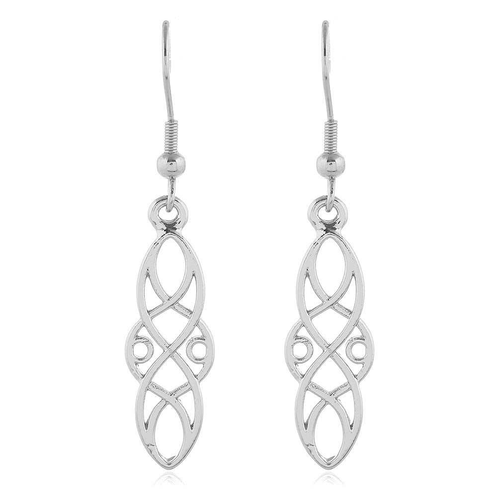 Fashion Court Vintage Alloy Round Roman Earrings - Style 2 Silver MegaBDM