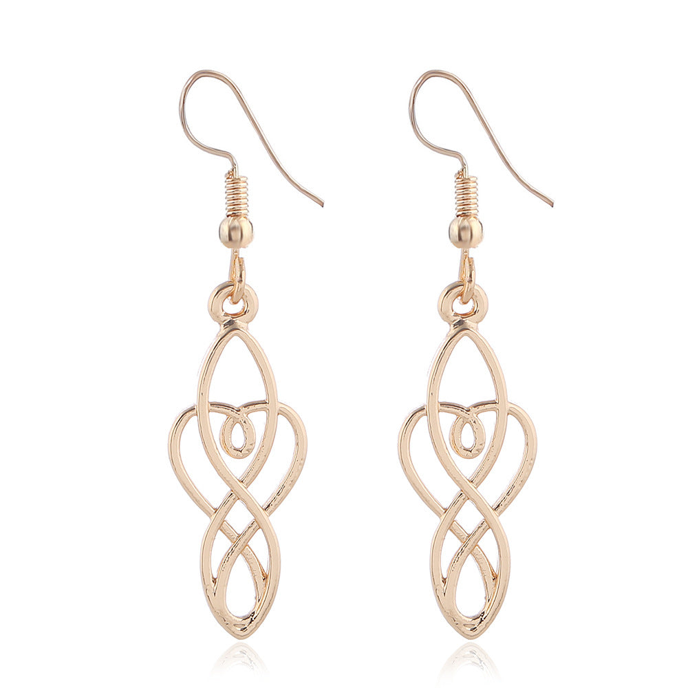 Fashion Court Vintage Alloy Round Roman Earrings - Style One Gold MegaBDM