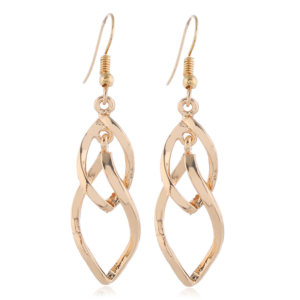 Fashion Court Vintage Alloy Round Roman Earrings - Style Four Gold MegaBDM