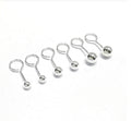 Women's Sterling Sier Bean-shaped Simple Temperament Hook Bead Minority Sleeping No Rings - 2mm Hook Pure Silver/Pair / Pure Silver MegaBDM