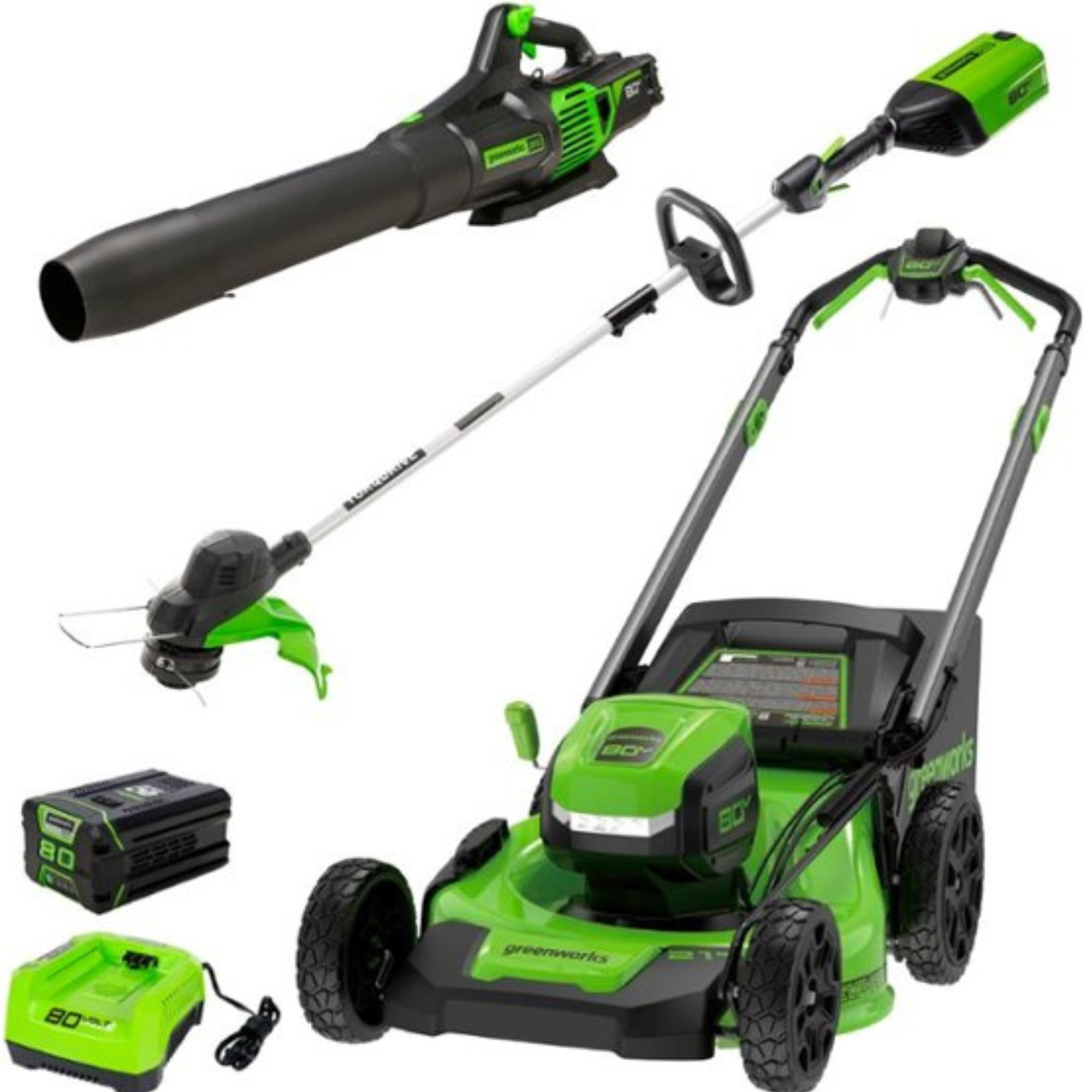 OPEN BOX 80V 21" Cordless Battery Brushless Self-Propelled Mower 3pc Combo Kit: 4.0 Ah Battery and 4A Charger MegaBDM
