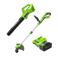40V 13" Cordless Battery String Trimmer and 350 CFM Leaf Blower Combo Kit: 4.0 Ah Battery and Charger MegaBDM