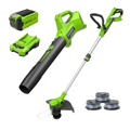 40V 13" Gen 2 String Trimmer and 350 CFM Cordless Battery Leaf Blower Combo Kit, (3).065" Spools,(1)2.0 Ah Battery and Charger MegaBDM