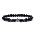 Men's Attractive Fashion Black Hematite Cross Bracelets - 8mm Bright Black MegaBDM