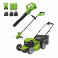 48V (24V x 2) 21" Cordless Battery Self-Propelled Mower 3PC Combo Kit: (2) 5.0Ah Batteries,(1) 2.0 Ah Battery,(1) Dual-Port Rapid Charger and (1) 2A Charger MegaBDM