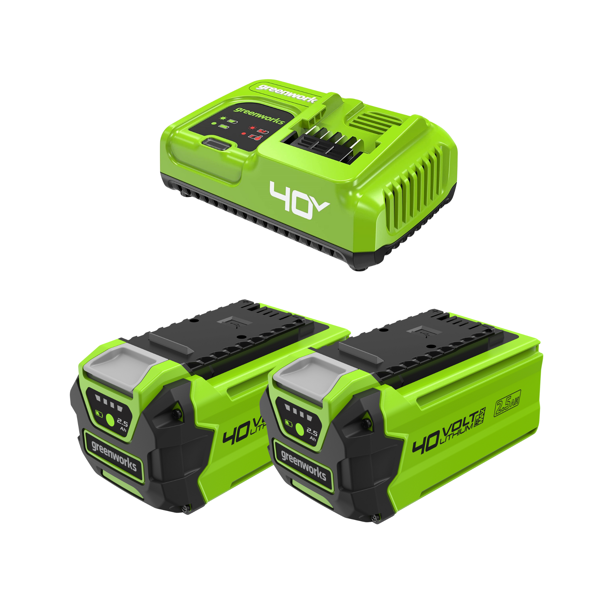 40V 2.5 Ah Batteries and Charger Combo Kit MegaBDM