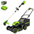 60V 17" Cordless Battery Push Lawn Mower and 13" String Trimmer Combo Kit: 4.0 Ah Battery and Charger MegaBDM