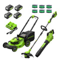 OPEN BOX 48V (24V x 2) 21" Cordless Battery Push Mower 3PC Combo Kit w/ (4) 4.0Ah High Power Batteries & (2) Dual Port Chargers MegaBDM