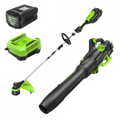 80V Cordless Brushless 16" String Trimmer and 700 CFM Blower Combo Kit: 2.5 Ah Battery and 4Amp Charger MegaBDM