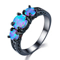 New Durable Fashion Opal Black Gold Rings - Black / No. 5 MegaBDM