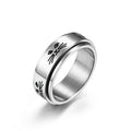 Steel Rotatable Cat Alien Cute Face Ring - Silver / 6# MegaBDM