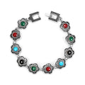 Popular Personality Simple Colorful Flower Shape Sier Electroplated Bracelets MegaBDM