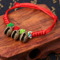 Dog Teeth Zodiac Animal Adults Wear Peach Wood Carving Activity Bracelet - V Three Bells MegaBDM