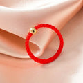 Small Golden Beads Black Rope Lucky Female Couple Rings - M250 [Red Rope]] / One Size MegaBDM