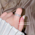 Bright Star Design White Gold Plated Zircon Starry Open Rings - [Half Circle Diamond No. 6] One Ring / One Size MegaBDM