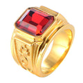 Men's Ornament Vintage Black Zircon Gold Rings - Ajz352 Red / No. 6 MegaBDM