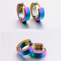 Men's Titanium Steel Korean Classic Simple Ear Clip Rings - 4mm Color Pair MegaBDM