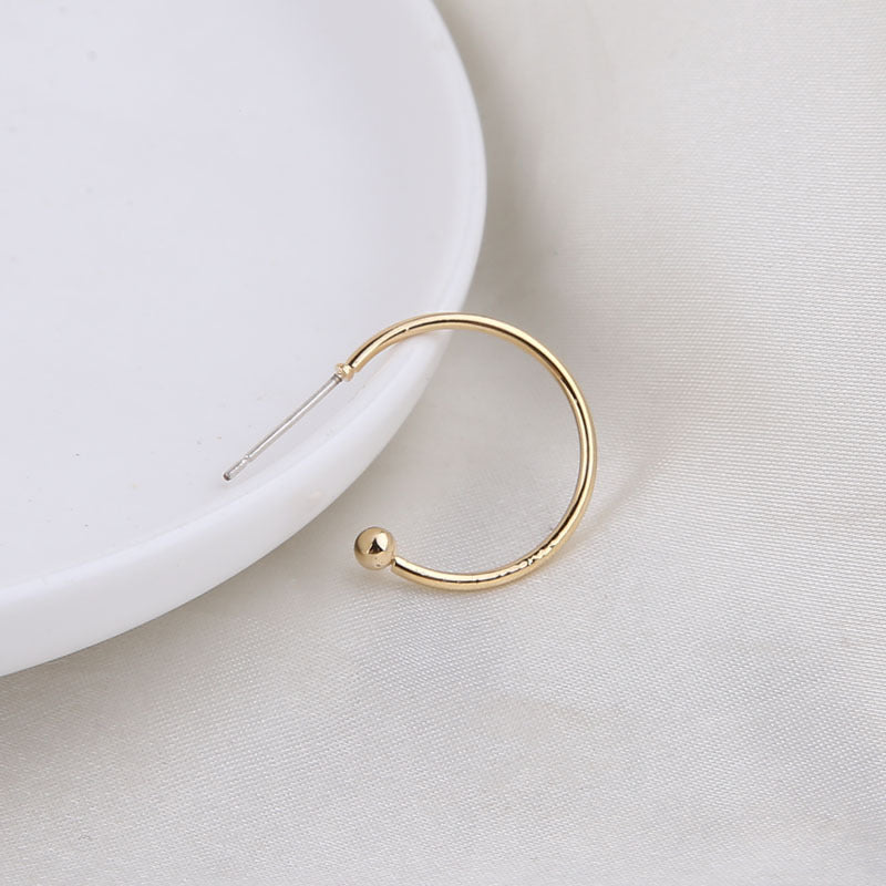 Real Gold Electroplated Sier Needle Simple Fashion Rings - 3# [20mm Ear Ring 1]] MegaBDM