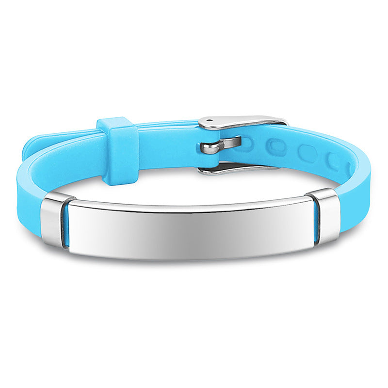 Children's Popular Titanium Steel Silicone Luminous Bracelets - Light Blue MegaBDM