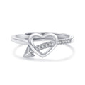 One Arrow Through Heart Creative Heart-shaped Female Tide Ring - White gold color / Adjustable Opening MegaBDM