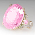 Popular Ornament Two-color Electroplated Inlaid Goose Rings - Pink Stone / No. 6 MegaBDM