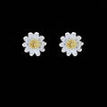 Women's Mori Sweet Sier Plated Daisy Cute Flowers Earrings MegaBDM
