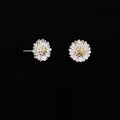 Women's Mori Sweet Sier Plated Daisy Cute Flowers Earrings - 02 Style MegaBDM