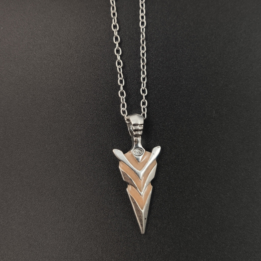 Women's & Men's Luminous Arrow Vintage Fluorescent For Necklace - Ancient Silver Red Light MegaBDM