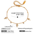 J&D Classic Rhinestone Cross Hollowed Heart Charm Bracelet Daily Stacking Wearing