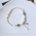 Women's Eyes Handmade Natural Freshwater Pearl Moonstone Korean Style Graceful Bracelets MegaBDM
