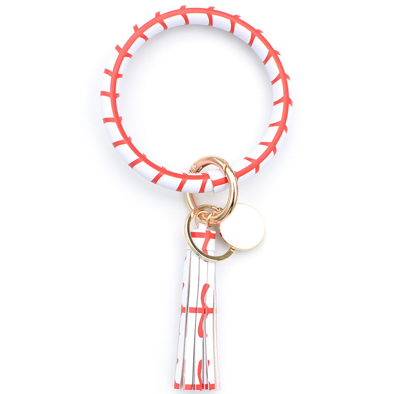 Christmas Pure Leather Key Creative Chain Bracelet - Tennis Rackets [White]] MegaBDM