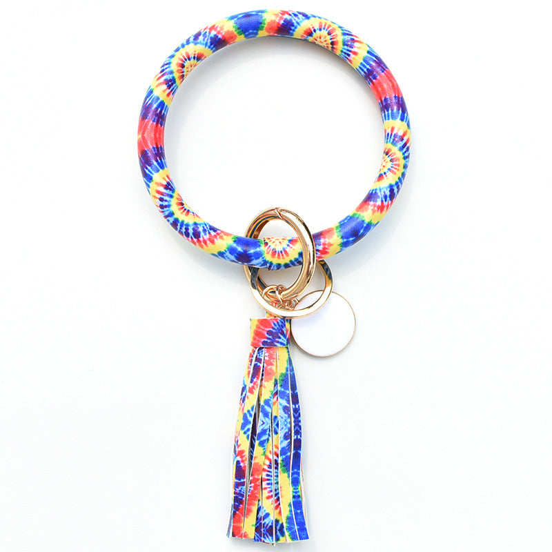 Christmas Pure Leather Key Creative Chain Bracelet - Tie Dye 2 MegaBDM