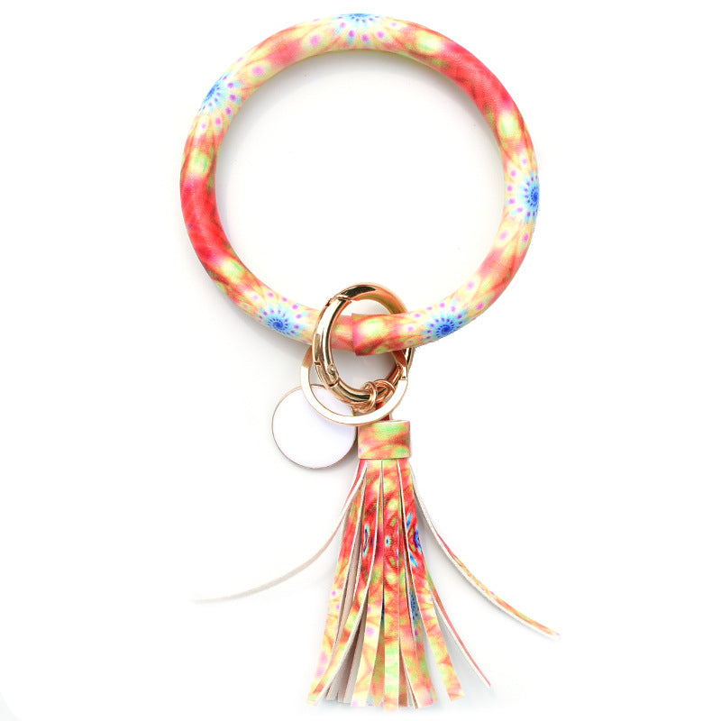 Christmas Pure Leather Key Creative Chain Bracelet - Tie-dye 4 MegaBDM