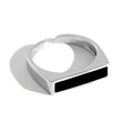 Fashion Geometry Pattern Square Round Smooth Opening Male Rings - White Gold Color Jz0785 MegaBDM