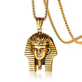 Men's Titanium Steel Egyptian Pharaoh Sphinx Domineering Necklace MegaBDM