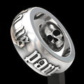 Men's Black Fashion Creative To Die Forever Ring - White / No. 7 MegaBDM