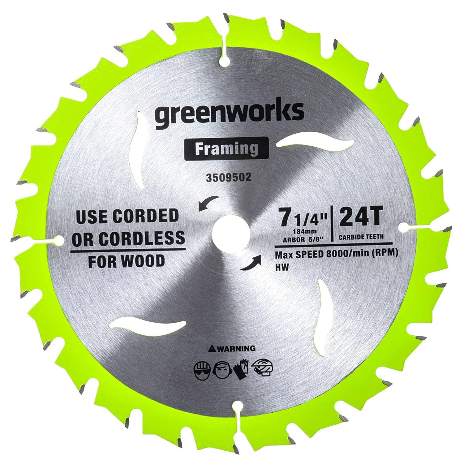 Greenworks 24V 7-1/4 " 24T Circular Saw Blades MegaBDM