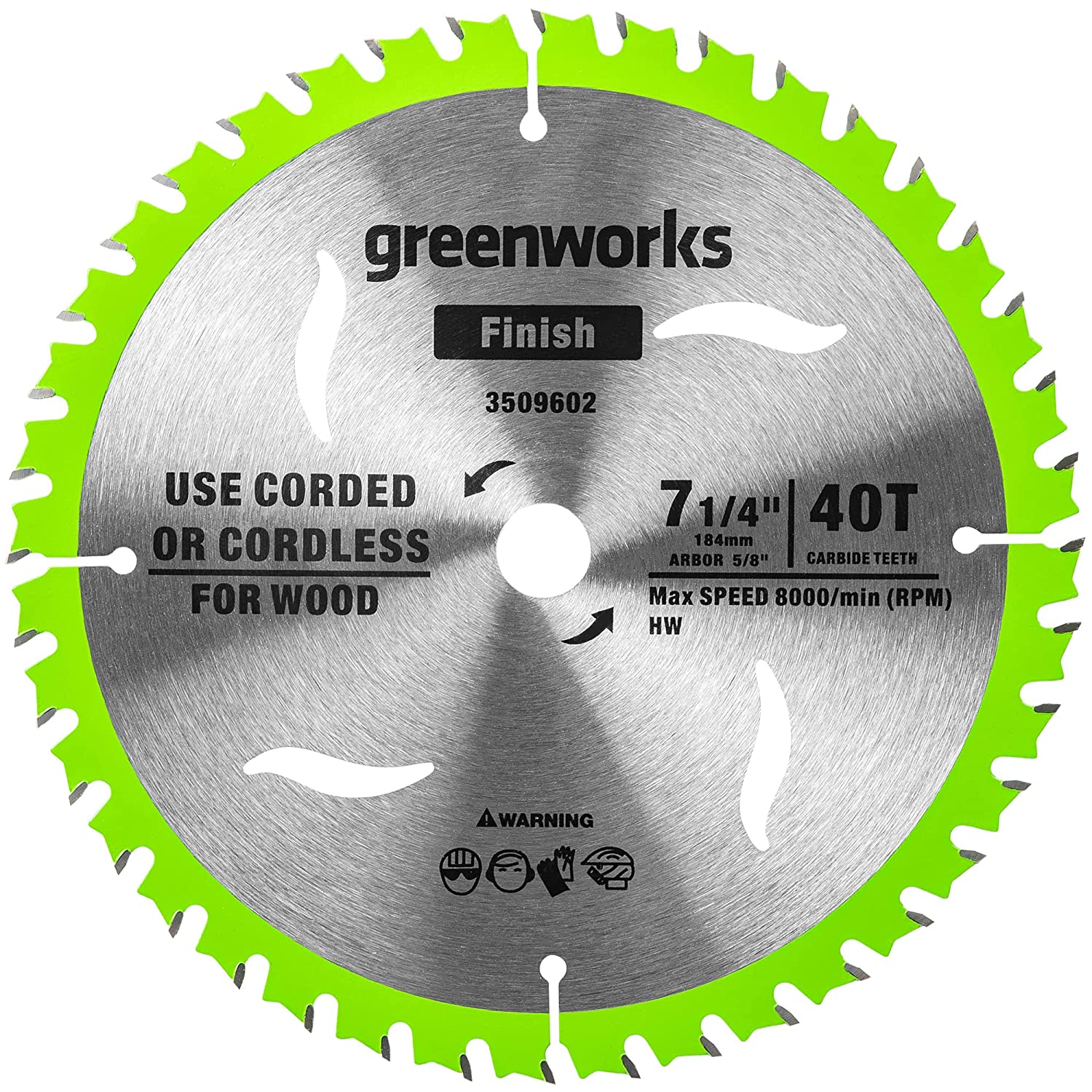 Greenworks 24V 7-1/4 " 40T Circular Saw Blades MegaBDM