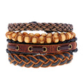 Men's Cowhide Hand-woven Leather Carrying Strap Bracelet - HM-70375(O) MegaBDM