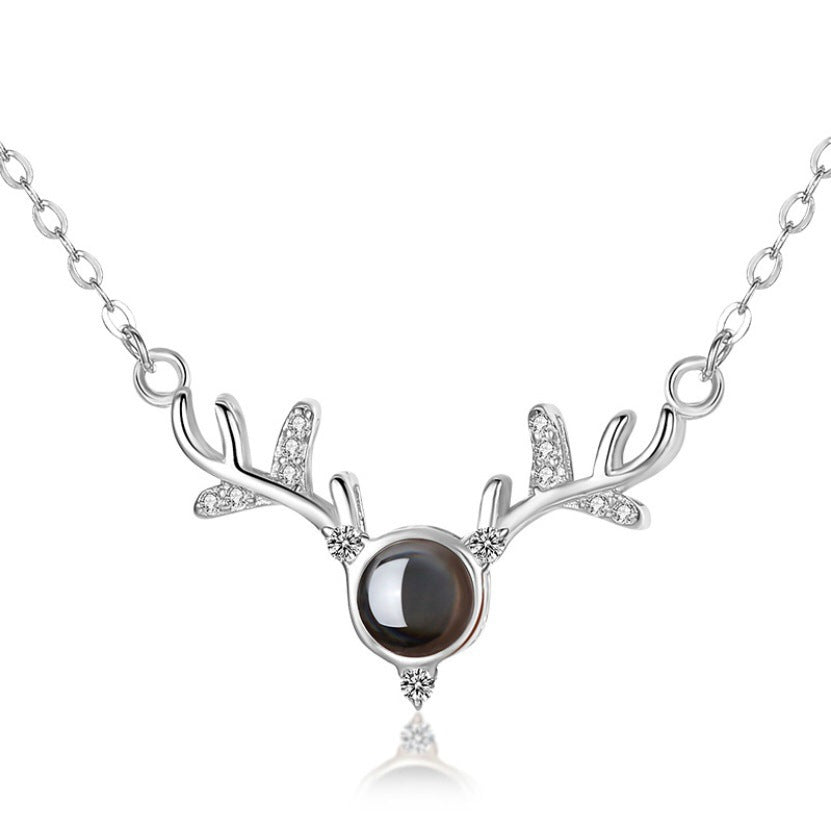 Sier You Projection Female Language Love Little Dear Pendants - White gold color / 925 Silver MegaBDM