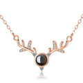 Sier You Projection Female Language Love Little Dear Pendants - Rose Gold / 925 Silver MegaBDM