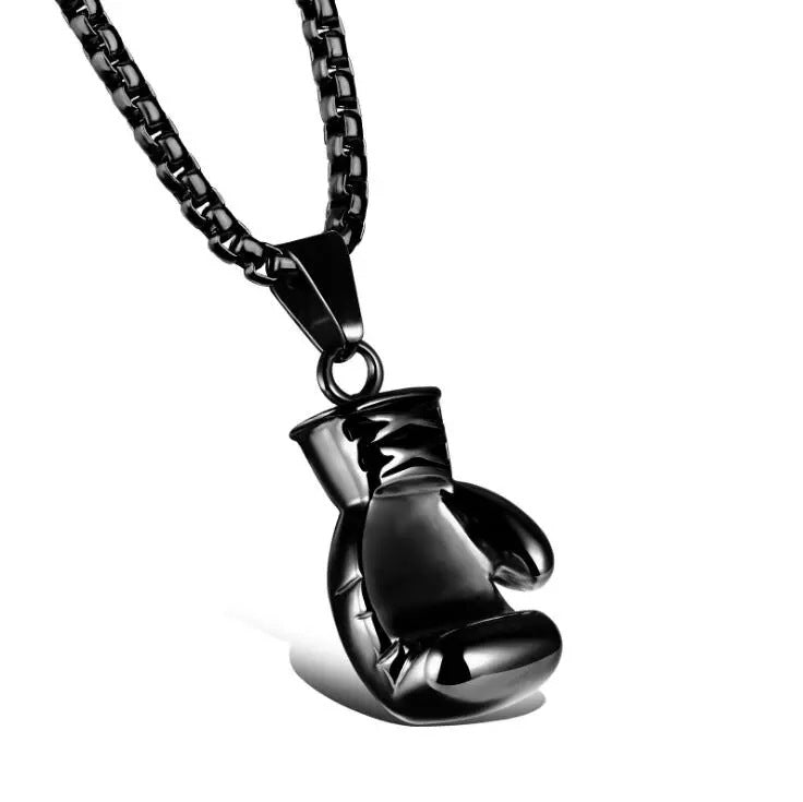 Titanium Steel Fist Solid Couple Clavicle Pendants - Black Boxing Gloves Plating Chain MegaBDM
