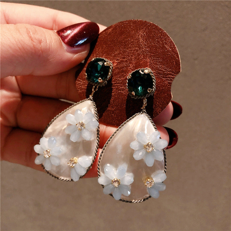 Shell Daisy Flower Affordable Luxury Style Stud Earrings MegaBDM