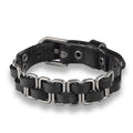 Classic Punk Geometric Leather Temperament Couple Bracelets - Retro Black MegaBDM
