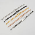 Women's & Men's Can Carve Writing Light Plate With Curved Sheet Chain At Bracelets - 5mm Retro Color MegaBDM
