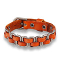 Classic Punk Geometric Leather Temperament Couple Bracelets - Retro Orange MegaBDM