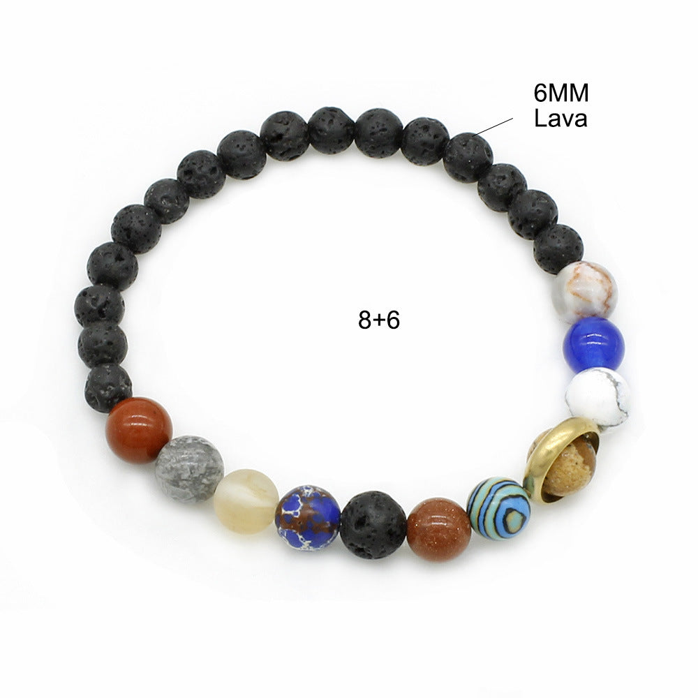 Stone Night Sky Star Galaxy Eight Bracelet - 8 6 Volcanic Rock MegaBDM